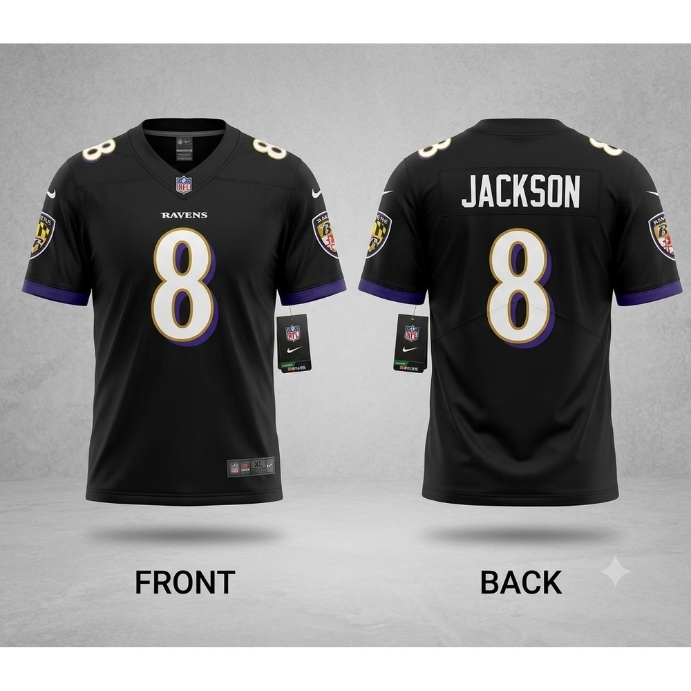 Nike Lamar Jackson Baltimore Ravens NFL Jersey Youth XL Black 8 On Field NWT